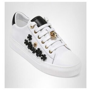 Karl Lagerfeld White and Black Sneakers with Gold Accents